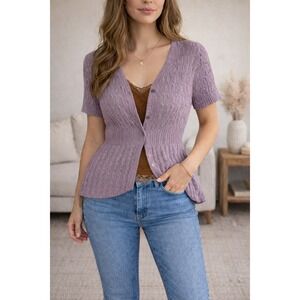 Grace Karin Womens Crochet Cardigan Size XL Boho Cottagecore Romantic Soft Girl